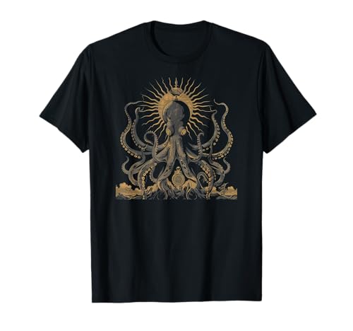 Octopus Shirt für Herren T-Shirt von Synthwaive