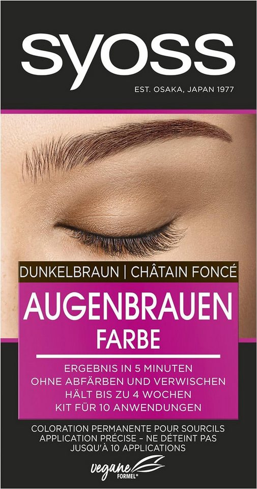 Syoss Augenbrauenfarbe Dunkelbraun 17 ml, für einen natürlichen Look, langanhaltend von Syoss