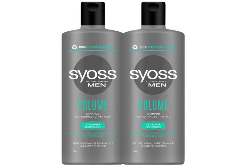 Syoss Haarshampoo 2 x Syoss Men Volume Shampoo Normales und Dünnes Haar je 440ml Haarpfl von Syoss