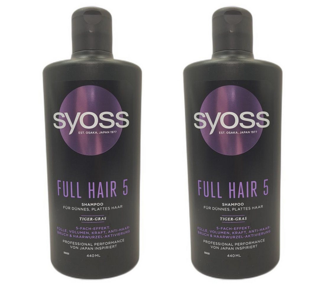 Syoss Haarshampoo 2 x Syoss Shampoo Full Hair 5 440ml Flasche von Syoss