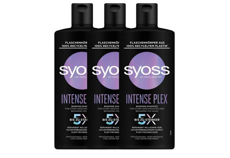 Syoss Haarshampoo 3 x Syoss Shampoo Intense Plex Für stark geschädigtes Haar Repariert & von Syoss