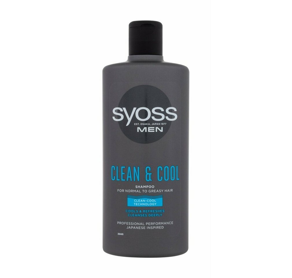 Syoss Haarshampoo Men Clean & Cool Shampoo für normales bis fettiges Haar 440ml von Syoss