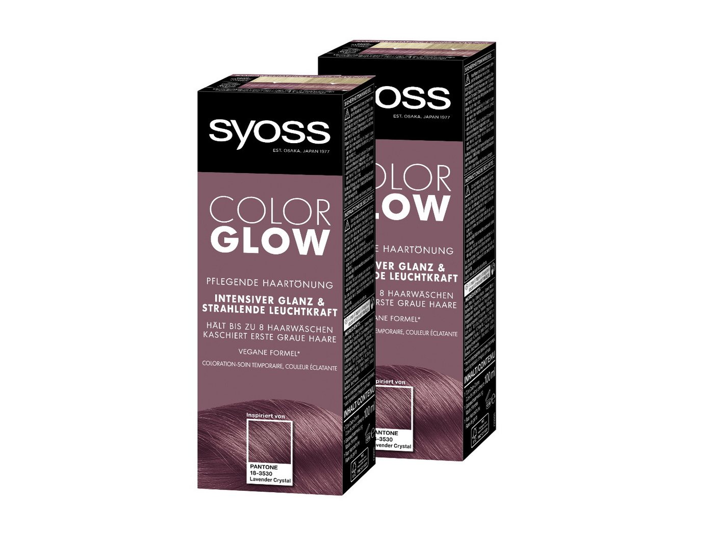 Syoss Haartönung Color Glow Pflegend - Lavender Crystal Pantone 18-3530, 2-tlg., 2x 100 ml, für strahlende Farbintensität bis zu 8 Haarwäschen von Syoss