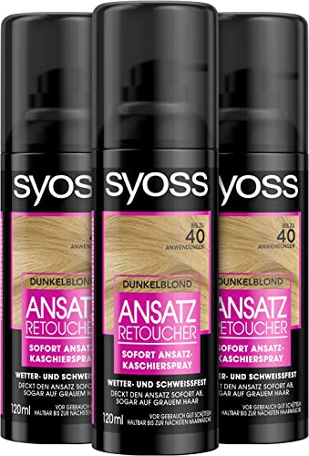 Syoss Root Retoucher Concealer Spray, Light Blonde Level 1, Pack of 3 (3 x 120 ml) von Syoss