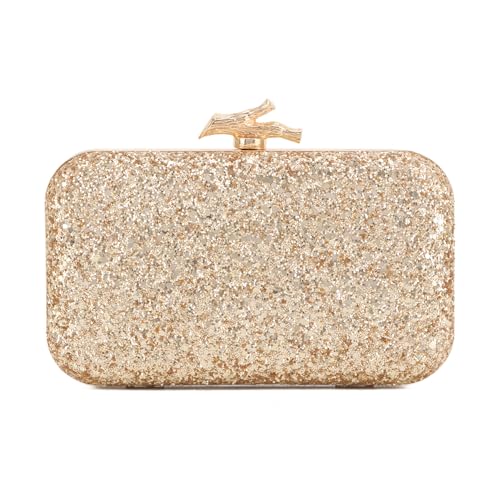 Syrads Clutch Geldbörsen für Frauen Abendtasche Clutch Tasche mit Kette für Hochzeitsfeier,Gold von Syrads