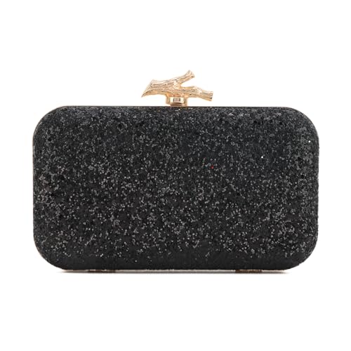 Syrads Clutch Geldbörsen für Frauen Abendtasche Clutch Tasche mit Kette für Hochzeitsfeier,Schwarz von Syrads