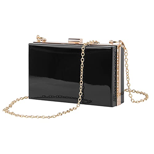 Syrads Damen Abend Clutches Handtasche Cross Body Clutch Case Geldbörse mit Kette,Schwarz von Syrads