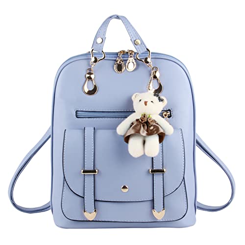 Syrads Damen Rucksack Handtaschen Mädchen Niedlich Umhängetaschen Reisehandtasche Messenger Rucksack,Hellblau von Syrads