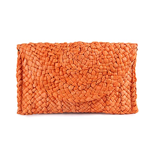 Syrads Damen Stroh Abend Clutch Geldbörse Sommer Strand Handtasche Stroh gewebte Umschlagtasche,Orange Syrads Damen Stroh Abend Clutch Geldbörse Sommer Strand Handtasche Stroh gewebte Umschlagtasche,Orange von Syrads