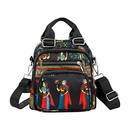 Syrads Damen-Umhängetaschen tägliche Reise Urlaub Umhängetasche Rucksack im ethnischen Stil,f style von Syrads