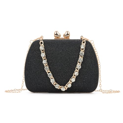 Syrads Frauen Abend Clutch Tasche Hochzeit Braut Clutch Party Abschlussball Umhängetaschen Hochzeit Braut Clutch Party Geldbörsen,Schwarz von Syrads