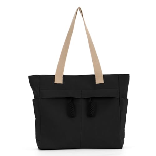 Syrads Frauen Reisen Umhängetaschen Handtaschen Canvas Einkaufstasche für Frauen Große Umhängetasche Hobo Bag Umhängetasche,Schwarz von Syrads
