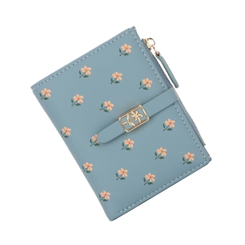 Syrads Geldbörse für Frauen Niedliche kleine Ledertasche Geldbörse Damen Geldbörse Kartenhalter Damen Mini Short Geldbörse,Blau von Syrads