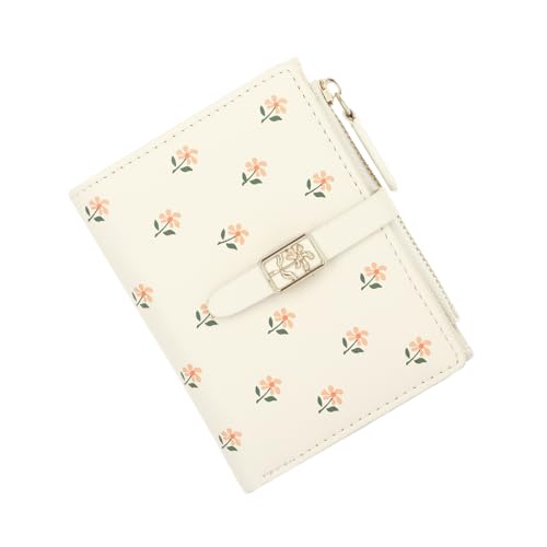 Syrads Geldbörse für Frauen Niedliche kleine Ledertasche Geldbörse Damen Geldbörse Kartenhalter Damen Mini Short Geldbörse,Off White von Syrads