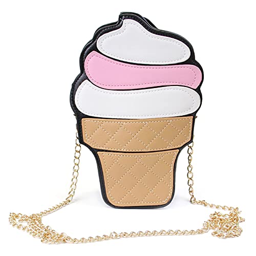 Syrads Girls Mini Umhängetasche Handtaschen PU Leder Geldbörse Cupcake Ice Cream Box Brieftasche,Eiscreme von Syrads