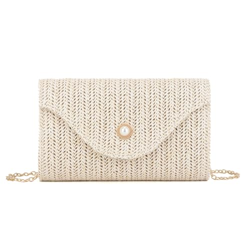 Syrads Handtaschen für Frauen Urlaub Clutch Geldbörsen Strand Abend Clutch Taschen Schulter Hochzeit Cocktail Abschlussball Clutches,Beige von Syrads
