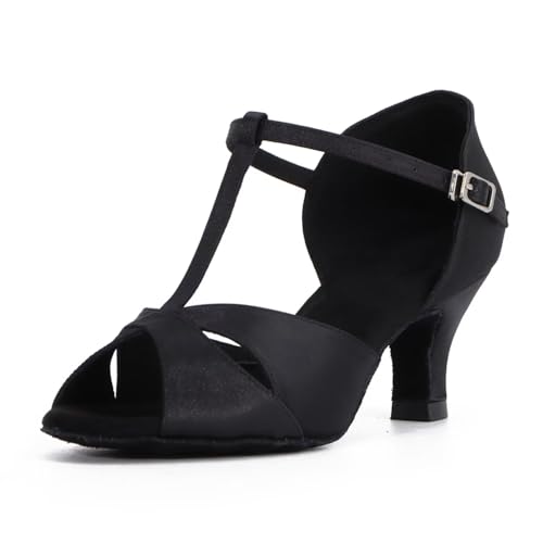 Syrads Tanzschuhe Frauen Latin Salsa Performance Tanzschuhe Frauen Latin Tanzschuhe Professionelle Tanzschuhe,Schwarz 6cm heel,39 EU von Syrads