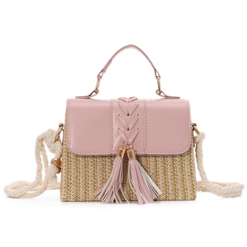 Syrads Umhängetaschen für Damen trendige Geldbörsen und Handtaschen Umhängetasche Sommer Strand Handtasche Clutch Tasche,Rosa von Syrads