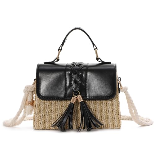 Syrads Umhängetaschen für Damen trendige Geldbörsen und Handtaschen Umhängetasche Sommer Strand Handtasche Clutch Tasche,Schwarz von Syrads
