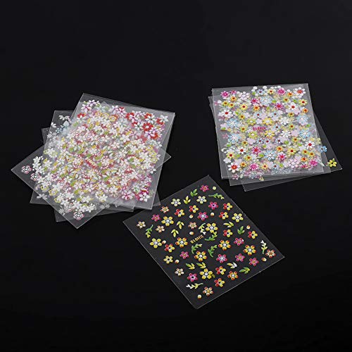Adhil Syrisora ​​8 * 6 * 1 50 Blatt Mehrfarbige, Stilvolle 3D-Nagelkunstaufkleber mit Blumendesign, Selbstklebende Aufkleber-Dekoration von Syrisora