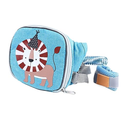 Kleinkind-Geschirr-Rucksack, 1,5 m, 2-in-1, Kinderrucksack, Sicherheitsleine, verhindert Verlust von Kindergeschirr, Handgelenkverbindung für den Außenbereich (blau) von Syrisora