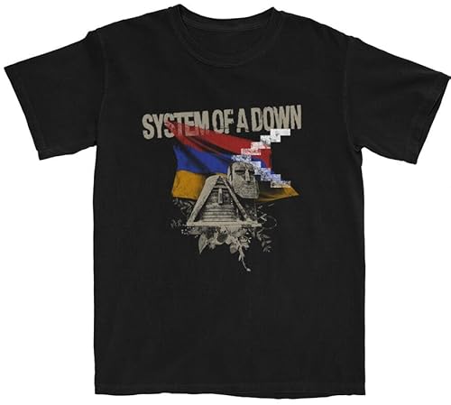 System Of A Down Armenian Statues Männer T-Shirt schwarz S 100% Baumwolle Band-Merch, Bands von System Of A Down