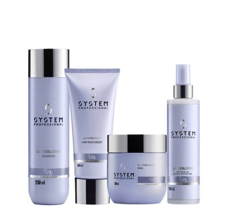 System Professional Haarpflege-Set LipidCode LuxeBlond Routine, 4-tlg. von System Professional