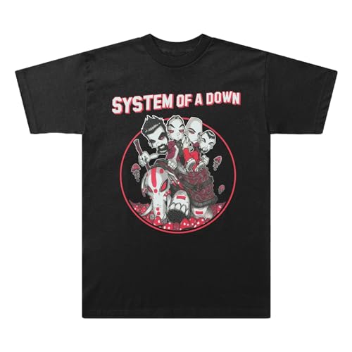 System of a Down Unisex-Erwachsene Mushroom People T-Shirt, Schwarz, XL von System of a Down