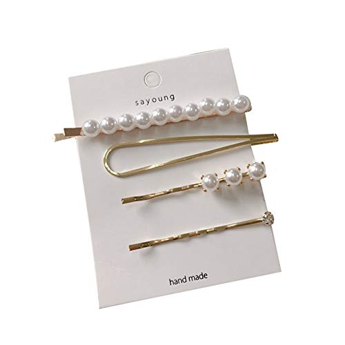 Sytaun 4 Teile/satz Mädchen Bowknot Herz Faux Perle Haarspange Haarspange Kopfbedeckung Geschenk Chic Tiara Kann Geschenke 1# von Sytaun