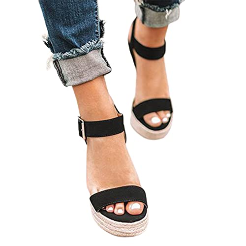 Sytaun Damen Keilsandalen, Damen Sandalen, Keil Plateau Damen Sandalen Kunstleder Knöchelriemen Offene Zehen Wanderschuhe Schuhe Schwarz 38 Sytaun Damen Keilsandalen, Damen Sandalen, Keil Plateau Damen Sandalen Kunstleder Knöchelriemen Offene Zehen Wanderschuhe Schuhe Schwarz 38 von Sytaun