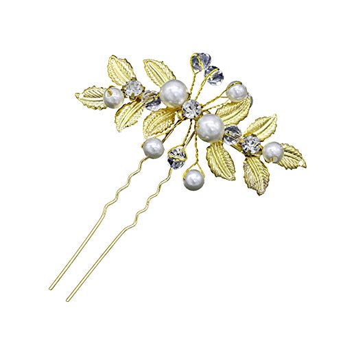 Sytaun Elegante Frauen Haarnadel Blätter Faux Pearl Haarspange Pin Frisur Dekor Kopfbedeckung Chic Tiara Kann Geschenke Geben von Sytaun