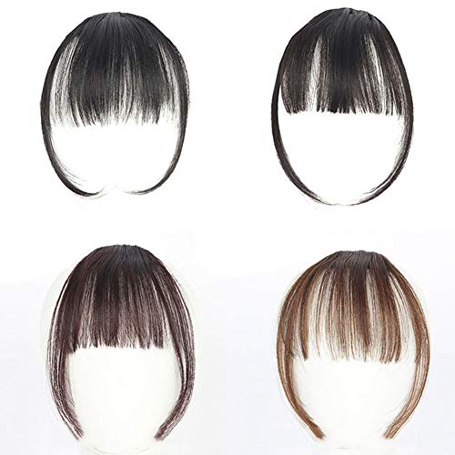 Sytaun Haarteil Perücke Frauen Mode Mini Air Bangs Fringe Synthetische Falsche Haarverlängerung Haarteile Dunkelbraun von Sytaun