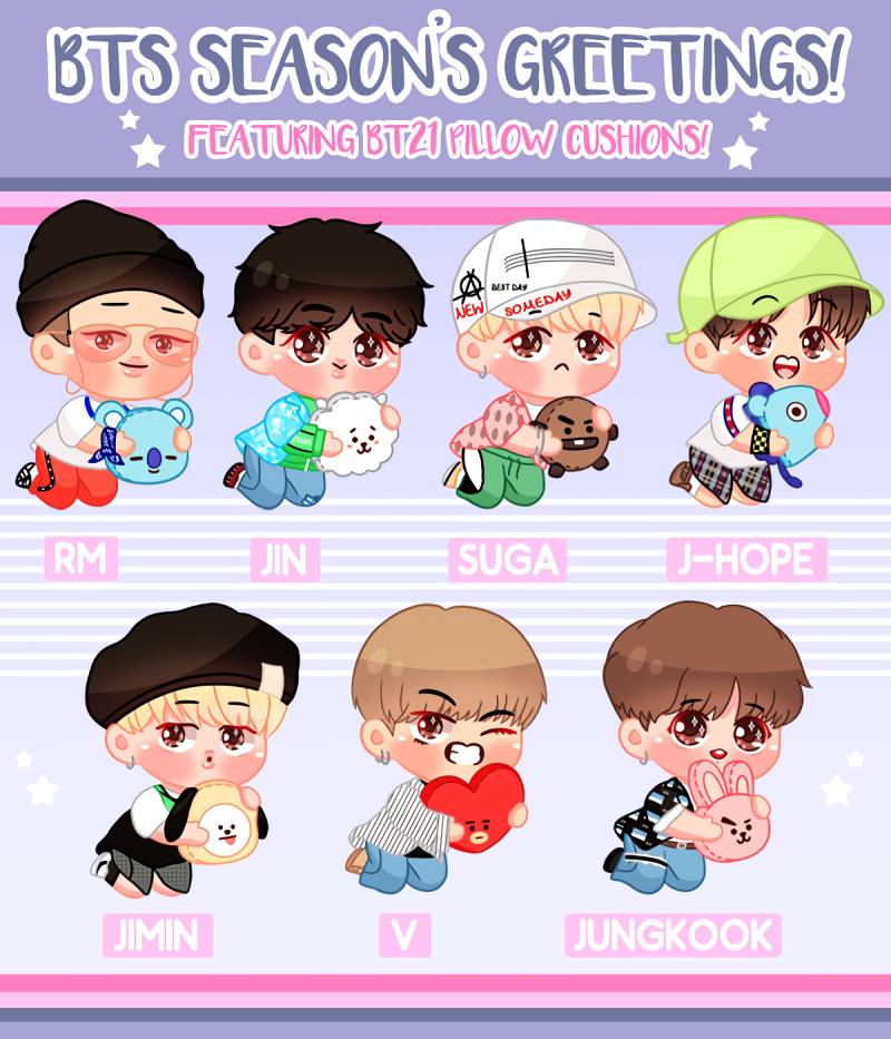 Bts Mit Bt21 Kissen Klar Acryl Charms Bts Mit Bt21 Kissen Klar Acryl Charms von SyubSyubShop