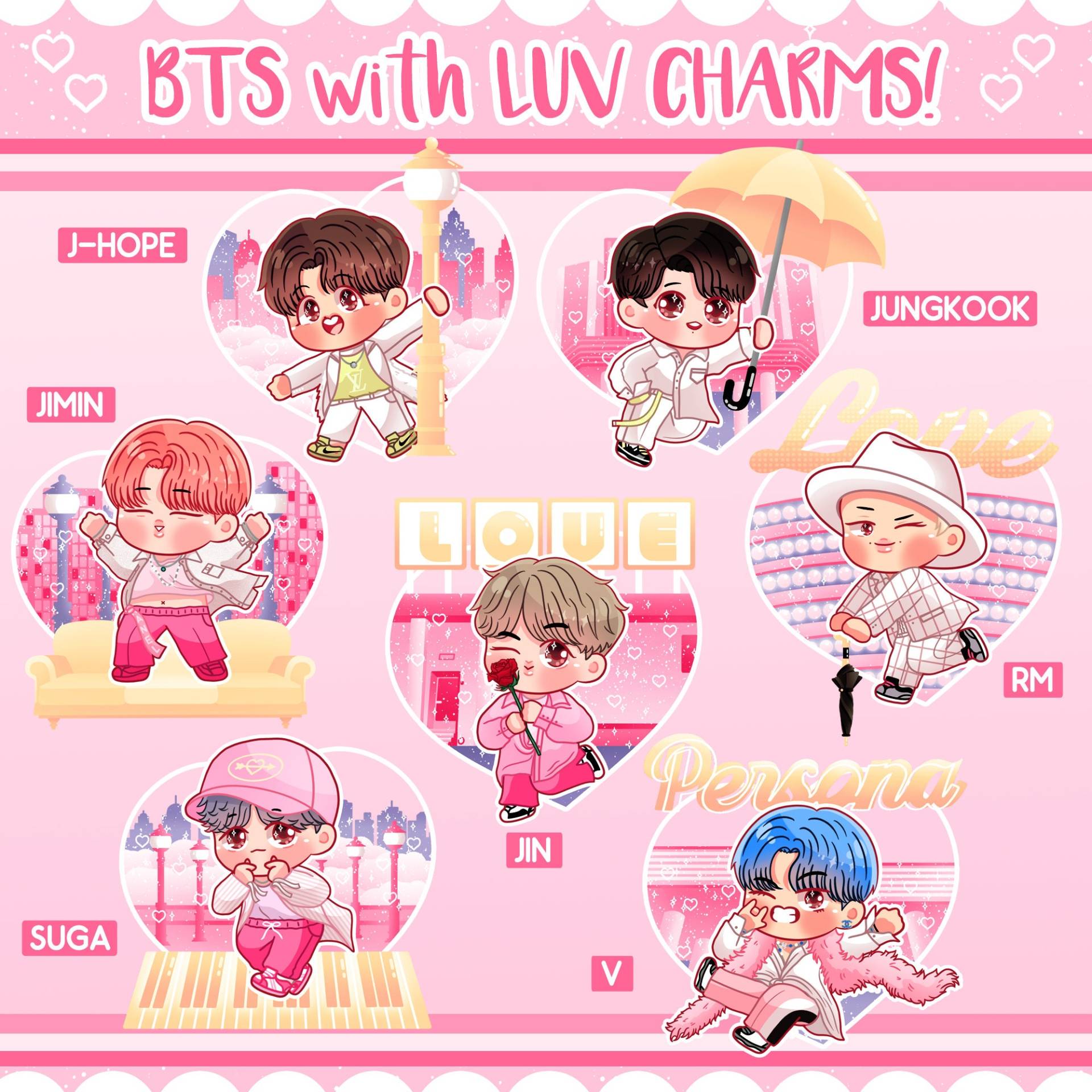 Bts Mit Luv Klare Acryl Charms von SyubSyubShop