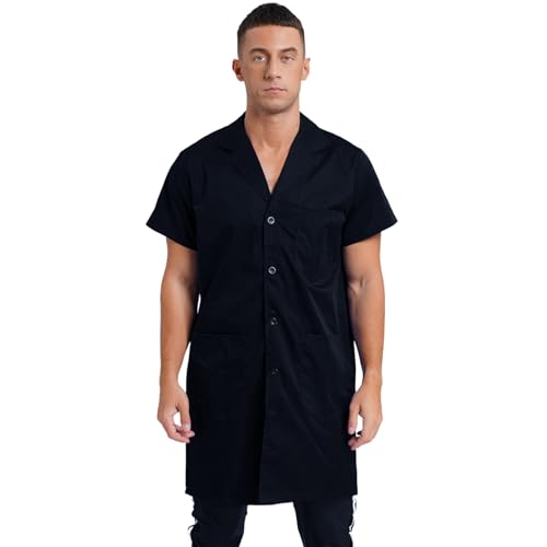 Sywiyi Berufsmantel Herren Blau Arbeitskittel Arbeitsmantel Kurzarm Laborkittel mit 3 Taschen Werkstatt Labor Uniform Arbeitskleidung Marineblau 3XL/195 Sywiyi Berufsmantel Herren Blau Arbeitskittel Arbeitsmantel Kurzarm Laborkittel mit 3 Taschen Werkstatt Labor Uniform Arbeitskleidung Marineblau 3XL/195 von Sywiyi