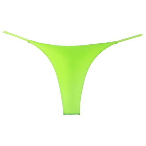 Sywiyi Damen Bikinihose String Tanga Sexy Thongs Trunks Mini Slip Unterhose Bikini Unterteil Badeslip Low Rise Sommer Bademode Swimwear Neon Grün S von Sywiyi