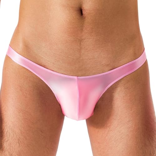 Sywiyi Herren String Badehose Sexy Badeslip Kurz Eng Mini Slip Schwimmhose Thongs Trunks Sommer Bademode Stretch Low Rise Rosa XXL von Sywiyi