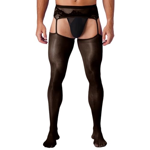 Sywiyi Herren Strumphose Transparent Sexy Pantyhose Nylon Strapse Strümpfe mit Spitze Unterwäsche Männer Dessous Nachtwäsche A Schwarz Einheitsgröße Sywiyi Herren Strumphose Transparent Sexy Pantyhose Nylon Strapse Strümpfe mit Spitze Unterwäsche Männer Dessous Nachtwäsche A Schwarz Einheitsgröße von Sywiyi