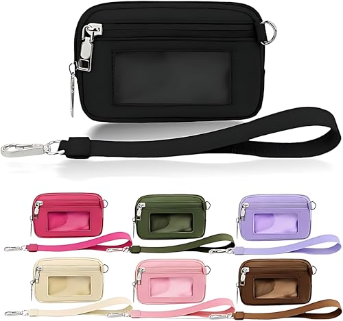 Syzplnwy Damen Geldbörse Damen Tragbare Geldbörse Wasserdicht Damen Kleine Geldbörse Tragbares Armband Weich und Bequem Reißverschluss Geldbörse, Schwarz , 10×15cm, Modern von Syzplnwy