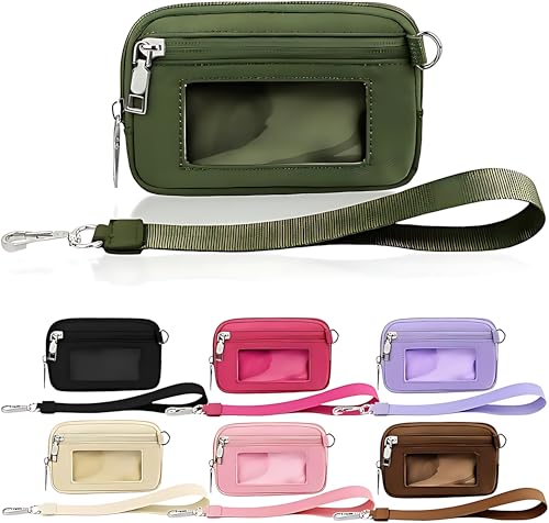 Syzplnwy Damen Geldbörse Damen Tragbare Geldbörse Wasserdicht Damen Kleine Geldbörse Tragbares Armband Weich und Bequem Reißverschluss Geldbörse, grün, 10×15cm, Modern von Syzplnwy