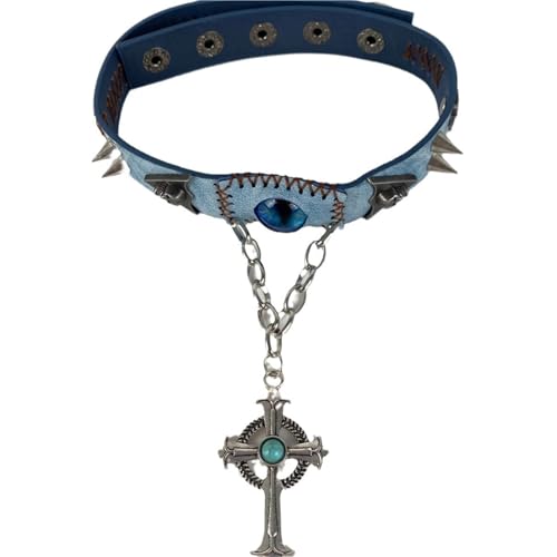 Syzplnwy Gothic Style Devil's Eye Choker für Frauen – übertriebene Halloween-Halskette, Statement-Schlüsselbein-Kette, Schmuck von Syzplnwy