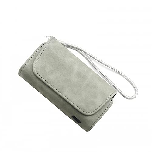 Schutzhülle für Iqos 3.0 Duo, PU-Leder-Flip-Doppeltasche für E-Zigarette, mit magnetischem Zubehör für elektronische Zigaretten (Grau) von Szaerfa