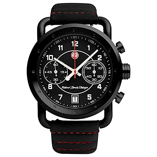 Roland Sands ICON Stahl Quarz Schwarz Leder IP Black Vintage Datum Herren Uhr Roland Sands ICON Stahl Quarz Schwarz Leder IP Black Vintage Datum Herren Uhr von Szanto