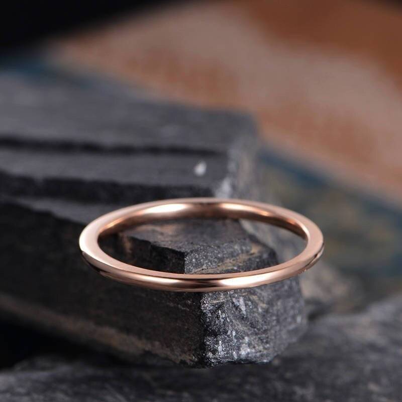 1, 3 Mm Schlicht Gelbgold Ehering Eternity Band Zierlich Dünn Minimalistisch Delikat Handgemacht Brautring Paar Jahrestag Geschenk Individuell Breit von SzekiStudio