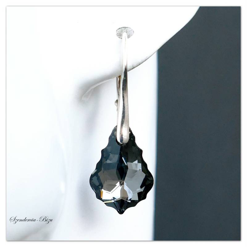 Silber Ohrhänger Swarovski Barock Ohrringe Baroque Silver Night Multicolor Schwarze Braut Geschenk Silber Ohrhänger Swarovski Barock Ohrringe Baroque Silver Night Multicolor Schwarze Braut Geschenk von Szendercia