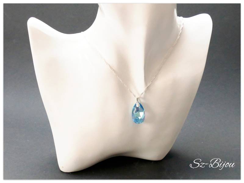 Silber Ohrringe Swarovski Pear Ohrhänger Tropfen Aquamarine Ab Schmuck Aquamarinblau Kristall Blaue Hellblaue Silber Ohrringe Swarovski Pear Ohrhänger Tropfen Aquamarine Ab Schmuck Aquamarinblau Kristall Blaue Hellblaue von Szendercia