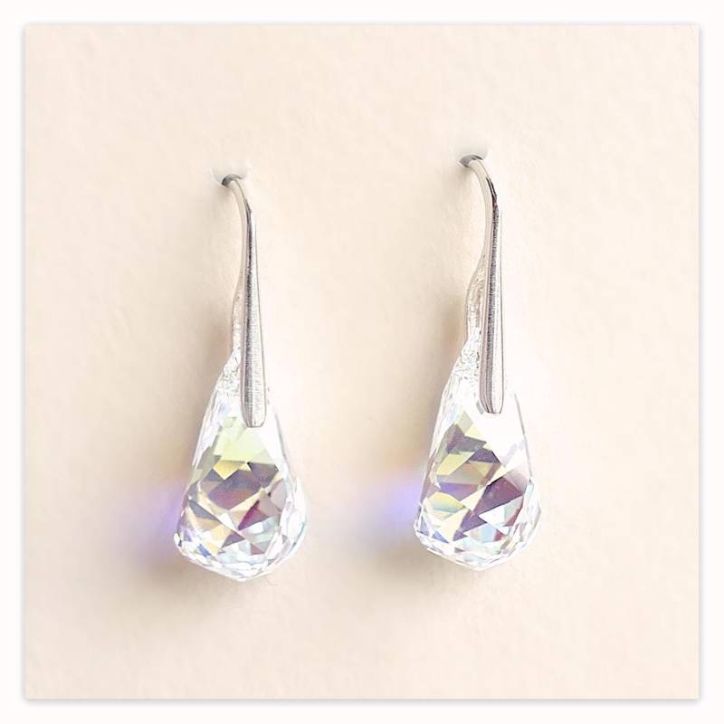 Silber Ohrringe Swarovski Tropfen Ohrhänger Helix Aurore Boreale Sterlingsilber Multicolor Kristall Silber Ohrringe Swarovski Tropfen Ohrhänger Helix Aurore Boreale Sterlingsilber Multicolor Kristall von Szendercia