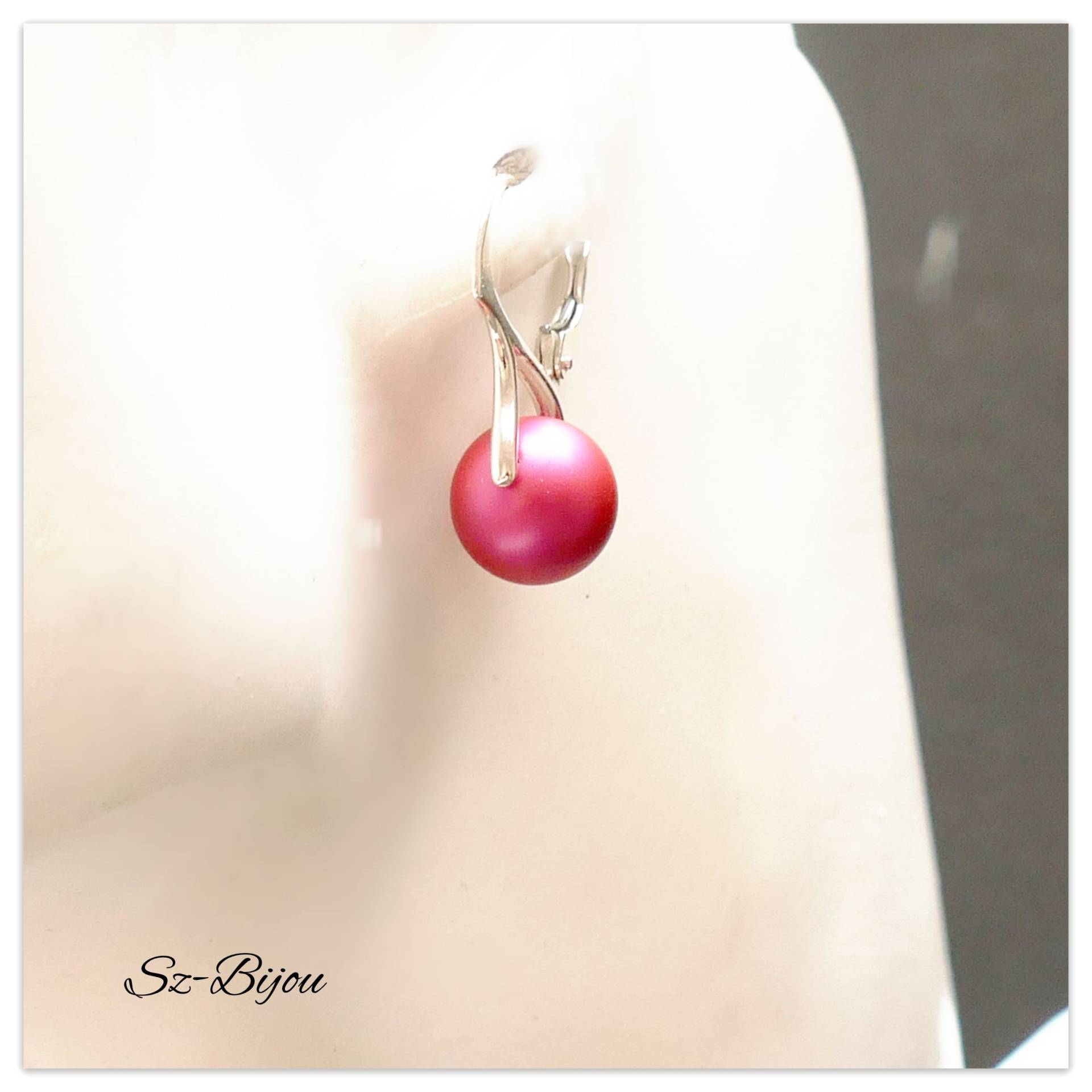 Silber Swarovski Perlen Halskette Pearl Mulberry Pink Schmuck Pinke Perle Anhänger Rosa Braut Schmuckset Brautjungfern Geschenk Für Sie von Szendercia