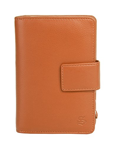 Szuna Leder Damen Geldbörse mit Reißverschluss Glattleder Geldbörse von Szuna