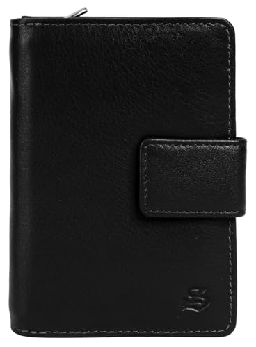 Szuna Leder Damen Geldbörse mit Reißverschluss Glattleder Geldbörse von Szuna